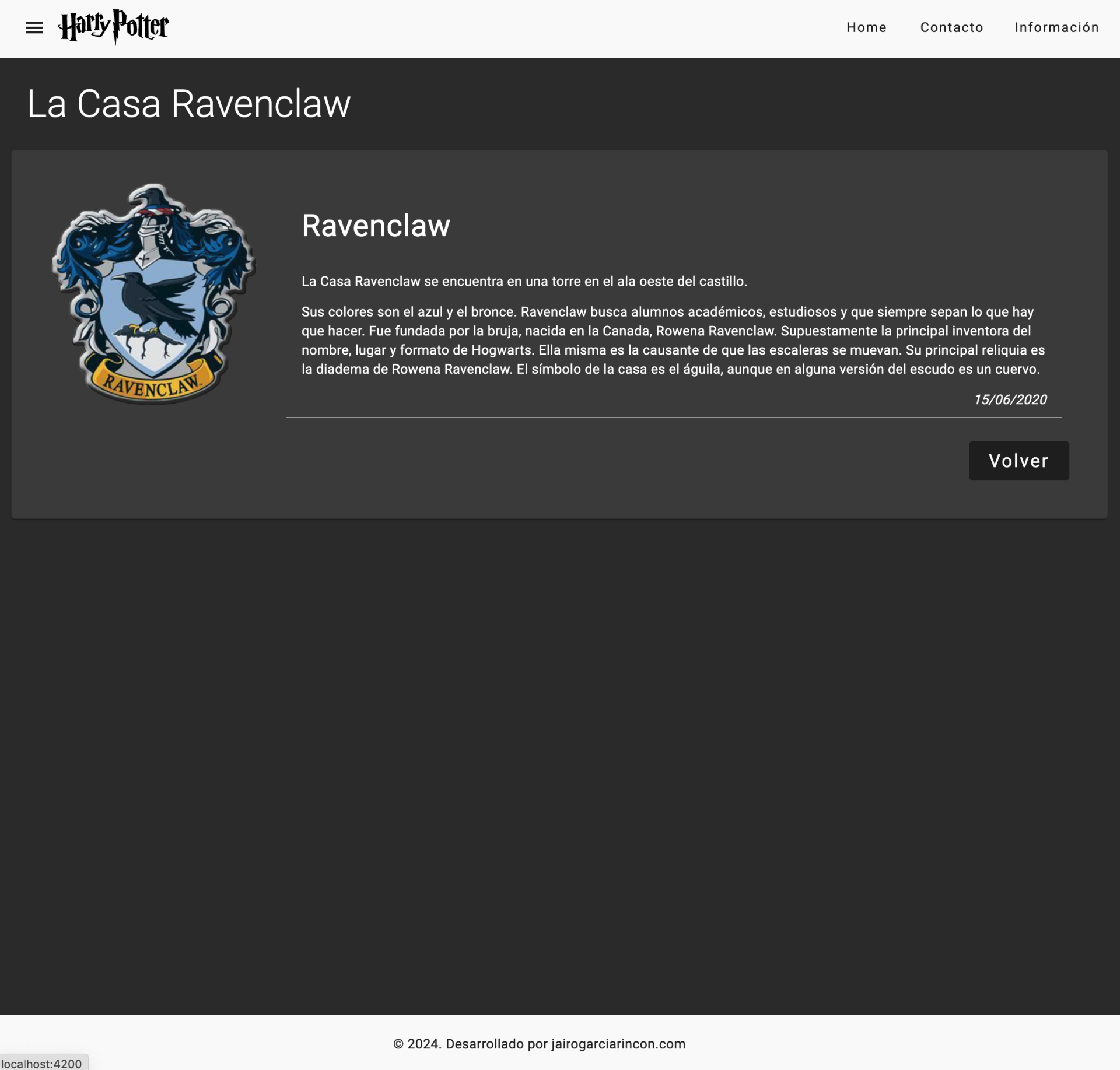 18 Página casa escritorio - Modo oscuro.